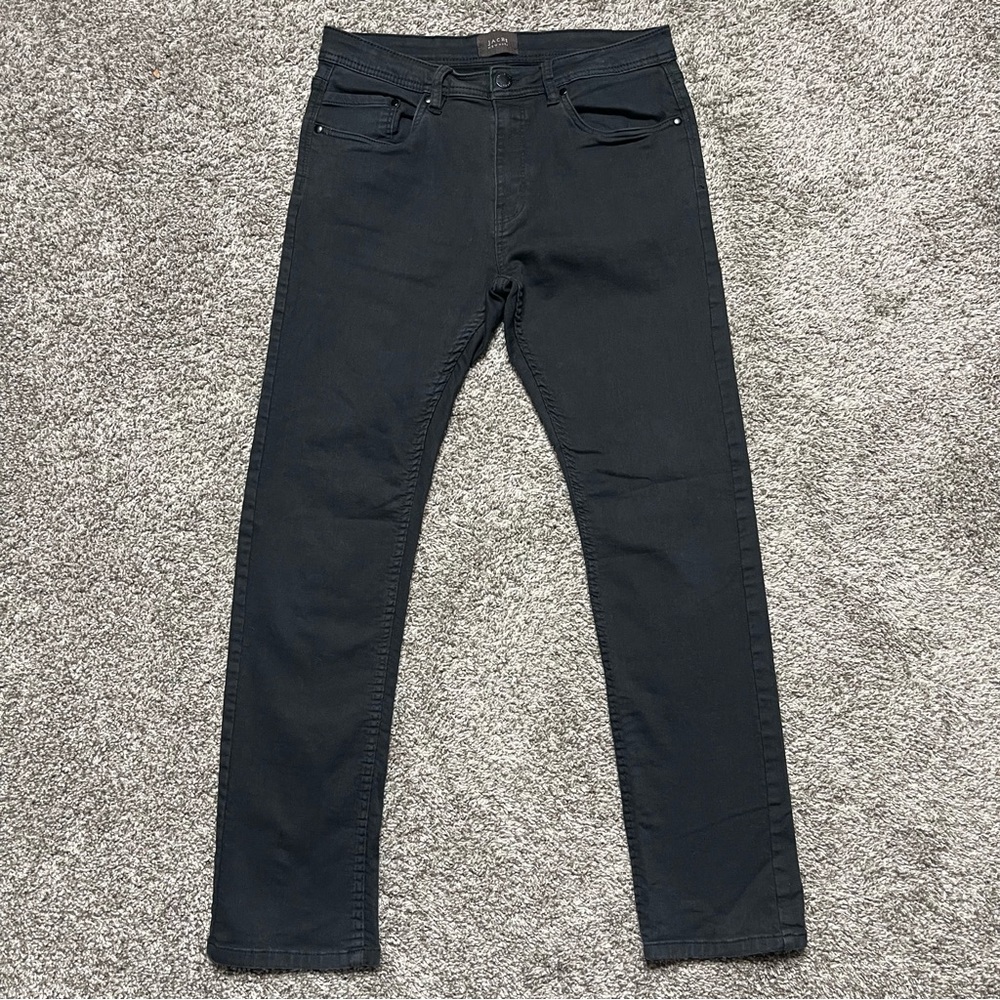 JACHS NY Straight Fit Black Stretch Traveler Twill 5-Pocket Pants Size 32